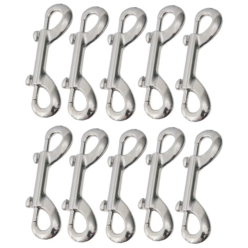 10Pcs Scuba Diving Double End Bolt Snap Hook Clips 316 Stainless Steel Trigger S