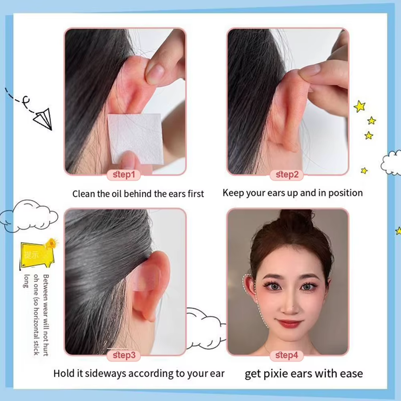 60 Pcs Elf Ear Stickers Protruding Ear Solution Cosmetic Ear Stickers Solves the