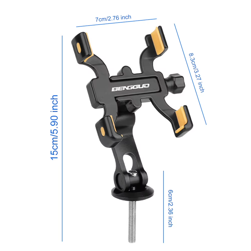 Bike Phone Mount Holder Aluminium Alloy Bike Phone Stand 360 Rotation Cycling P