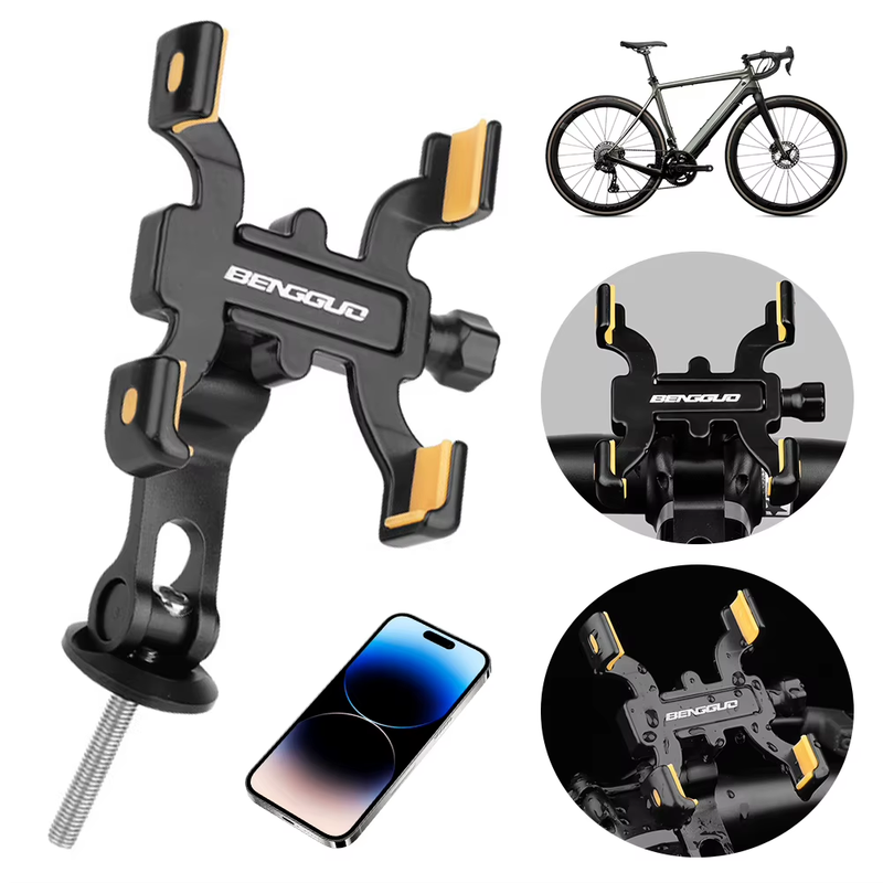 Bike Phone Mount Holder Aluminium Alloy Bike Phone Stand 360 Rotation Cycling P
