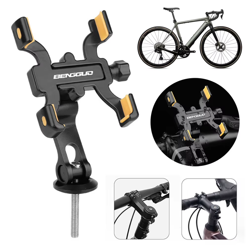 Bike Phone Mount Holder Aluminium Alloy Bike Phone Stand 360 Rotation Cycling P