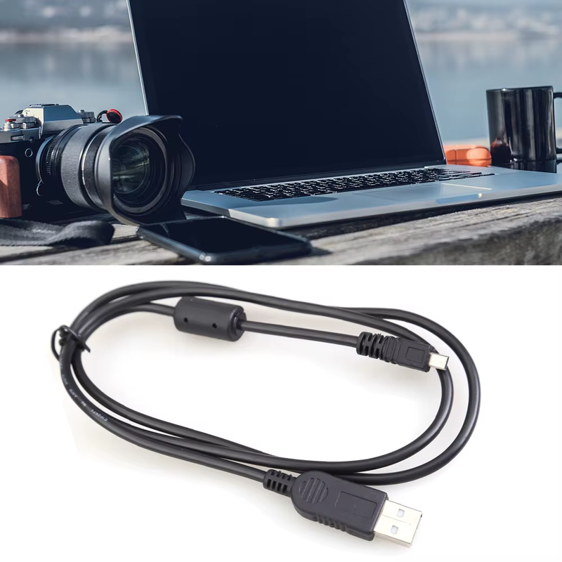 1M Data Cable Camera Parts 8 Pin USB to PC Data Cable Cord Replacement Accessori
