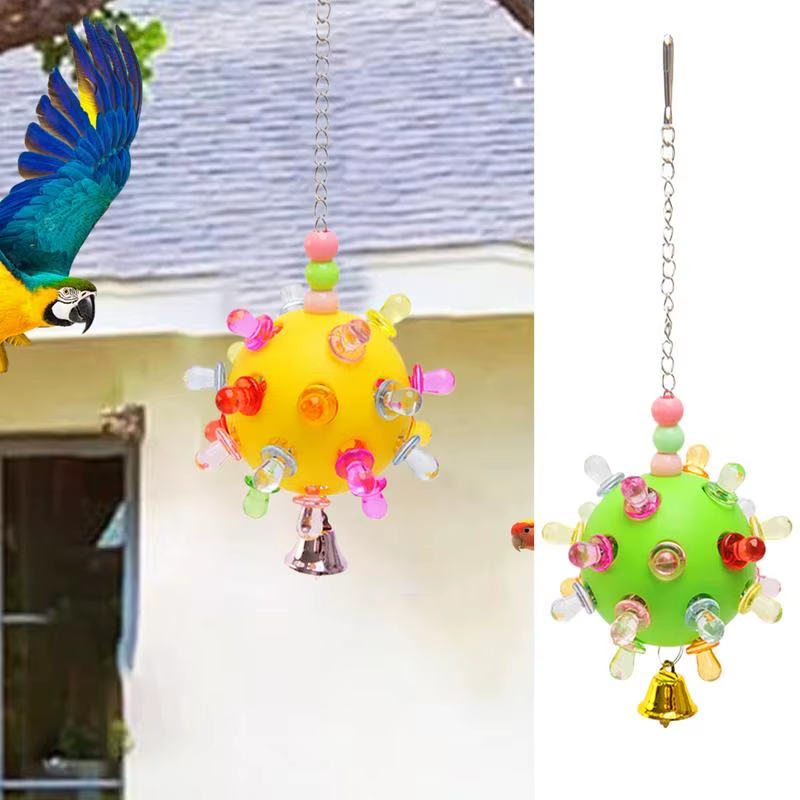 Bird Toys for Conures Colorful Parakeet Chewing Toy Parrot Relief Boredom Cage A