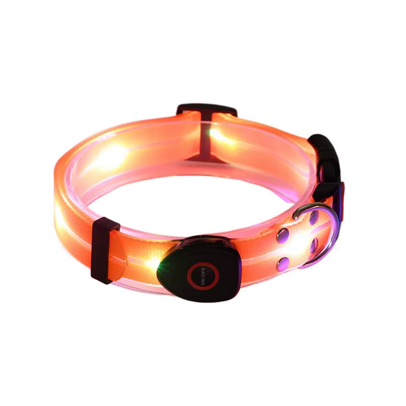 Adjustable Lighted Dog Collar Rechargeable Light up Pet Safety Necklace Glowing