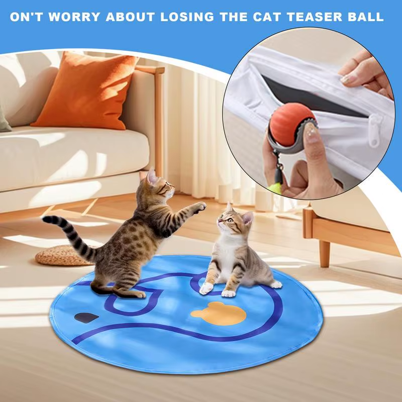 Rolling Cat Ball in Play Mat Lightweight and Portable Play Mat Cat Toy Pet Game