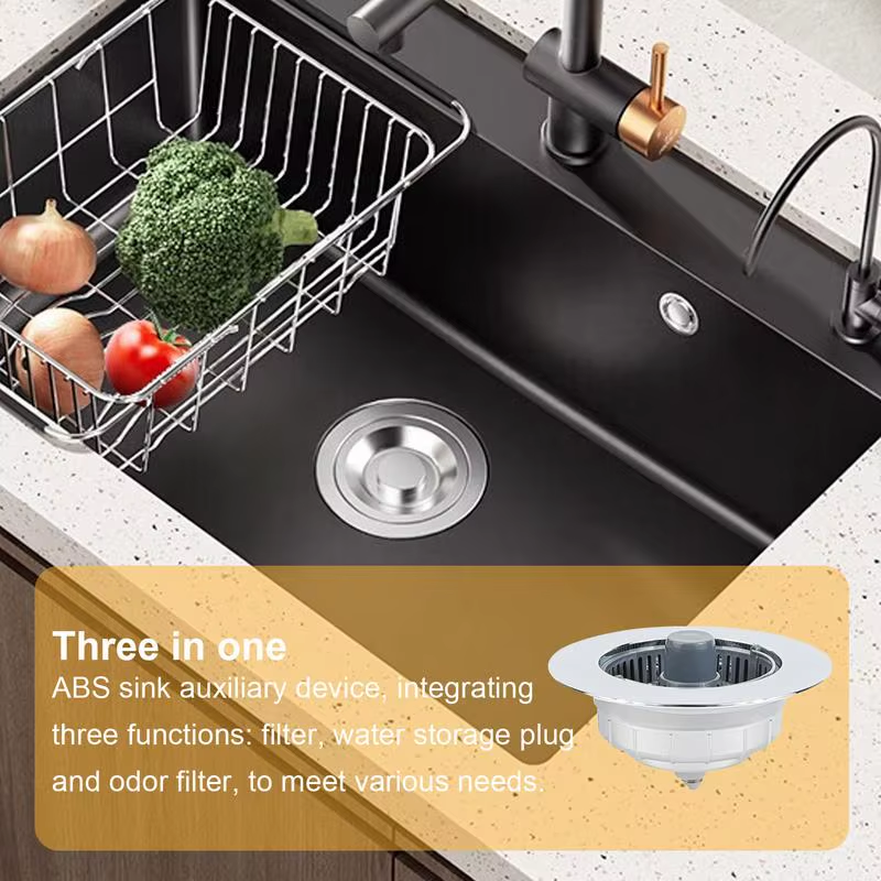 Sink Drain Stopper Anti-Clogging Pop-Up Drain Stopper Odor-Resistant Overflow Dr