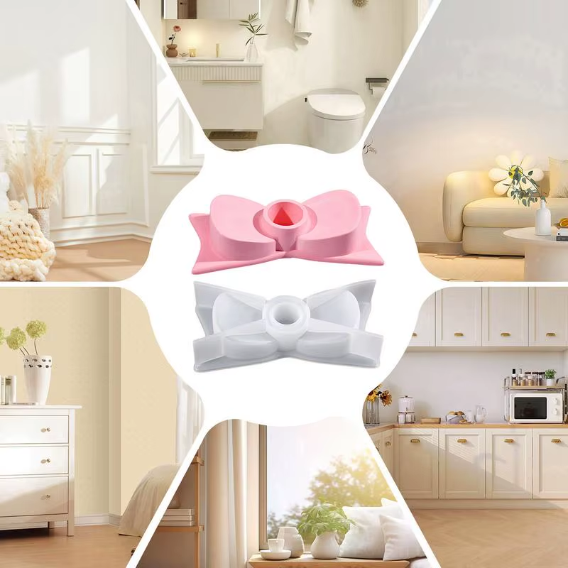 Resin Candlestick Holder Mold Bow Taper Candle Holder Silicone Mold Art Craft De