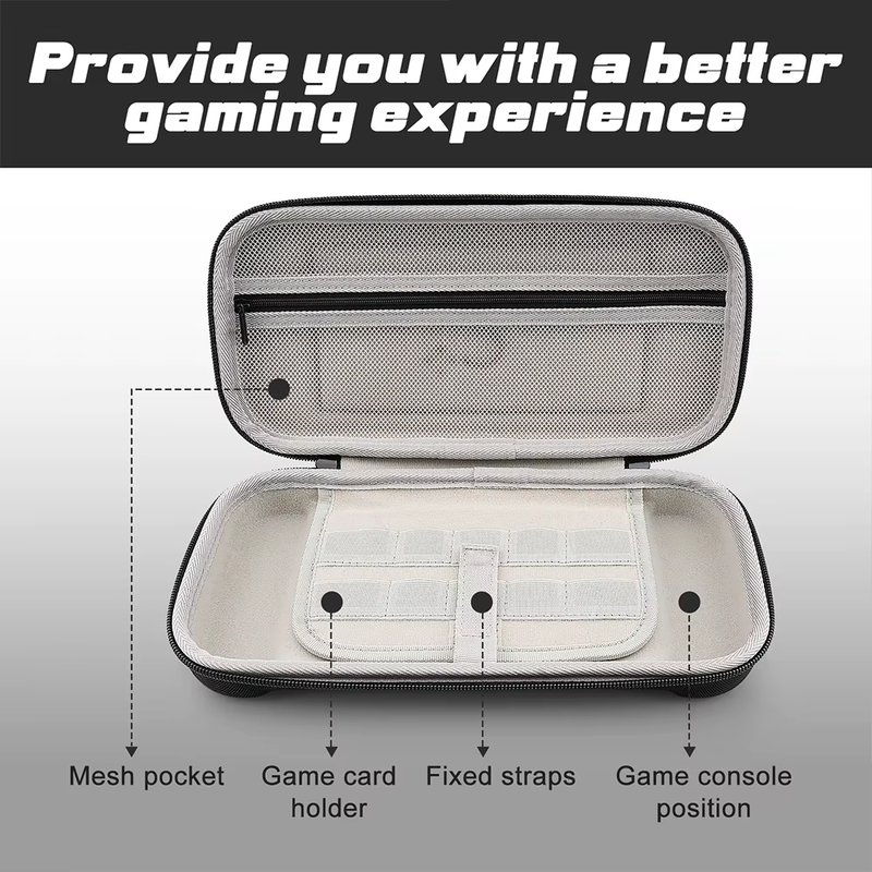 EVA Hard Carrying Case for Switch 2 Portable Storage Bag with Mesh Pockets & Gam