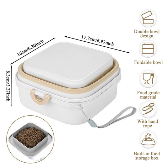 Dog Travel Bowl Food-Grade Leak-Proof Portable Dog Water Bowl with Lid Multi-Fun
