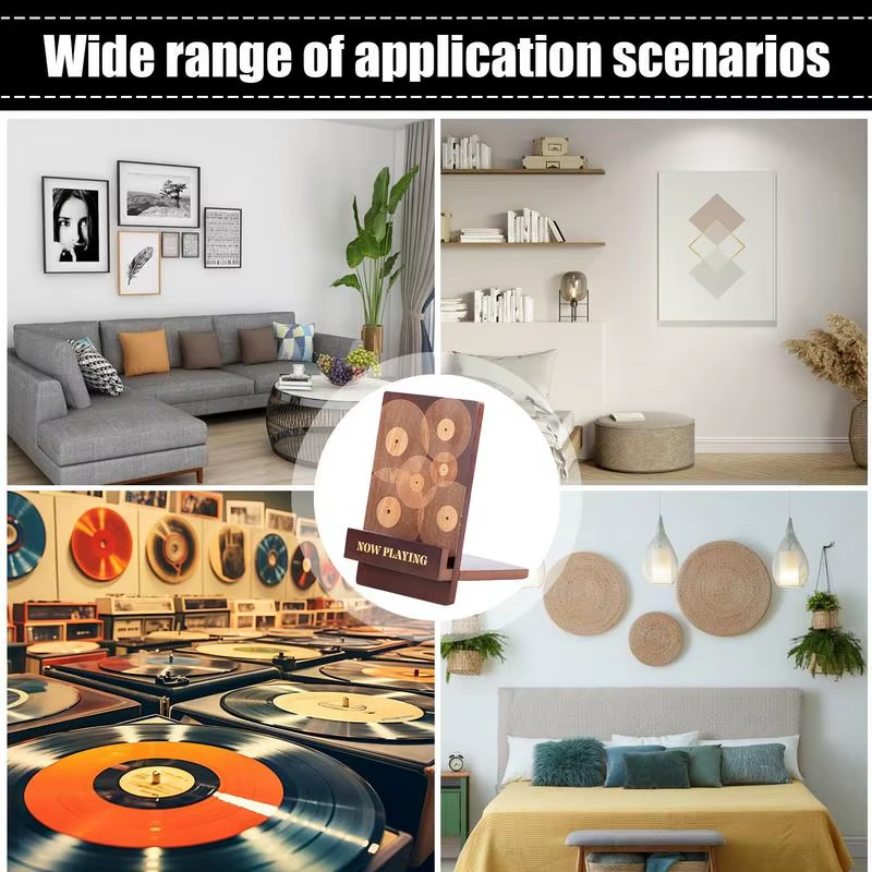 Wood Record Holder Now Playing Wood Record Stand Engraved Design Newspaper File