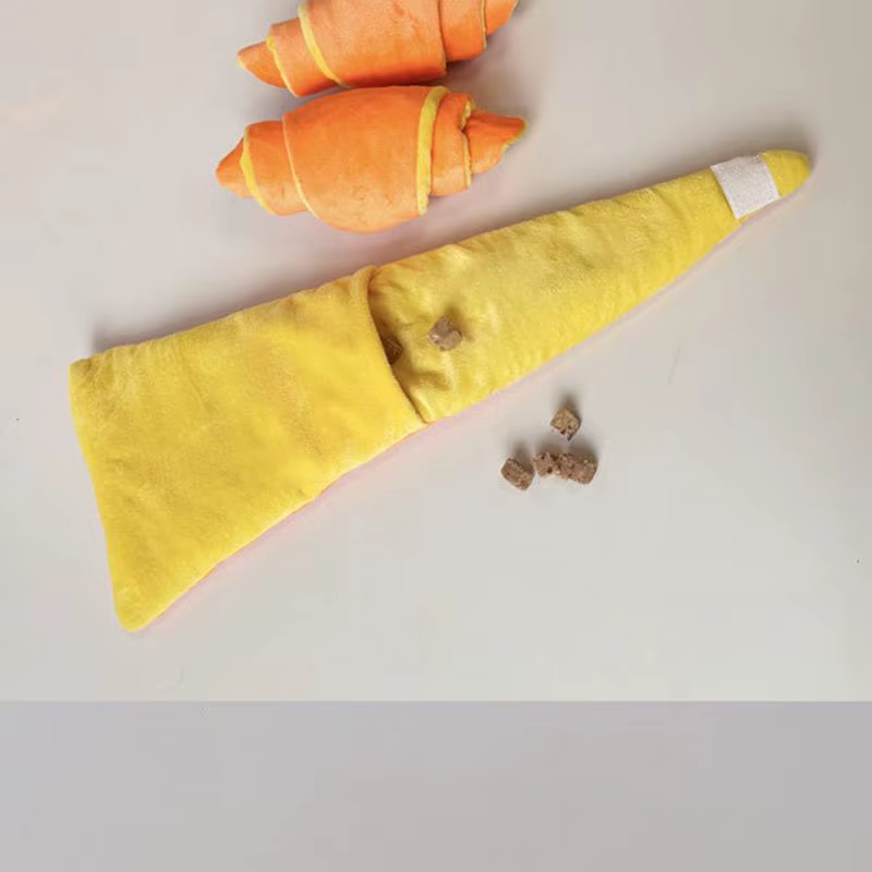 Treat Puzzle Toys for Dogs Soft Puppy Enrichment Toys with Croissant-Shaped Inte