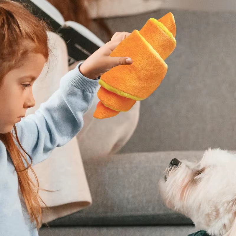 Treat Puzzle Toys for Dogs Soft Puppy Enrichment Toys with Croissant-Shaped Inte
