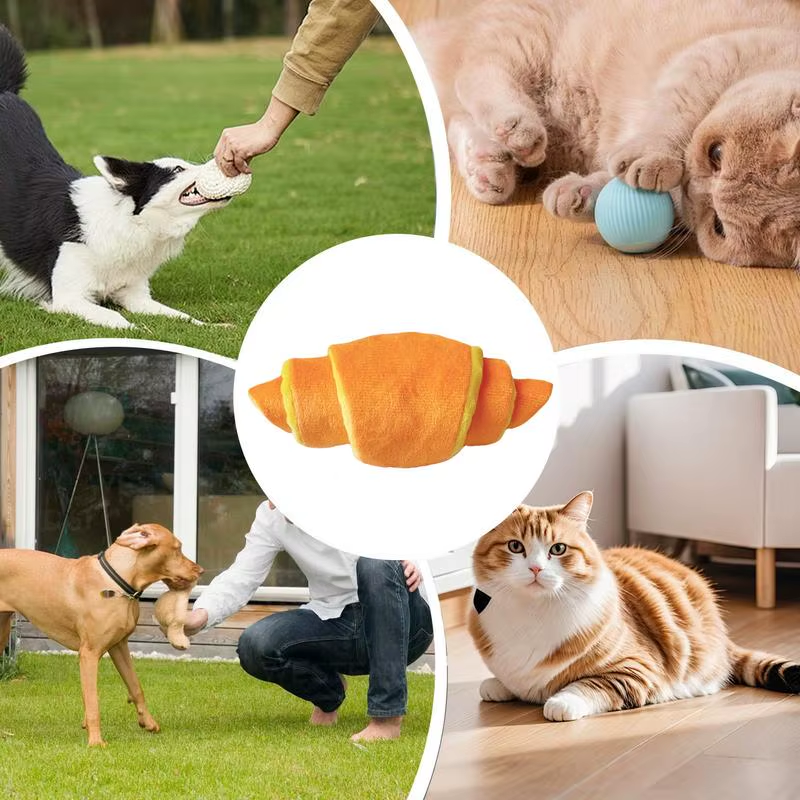 Treat Puzzle Toys for Dogs Soft Puppy Enrichment Toys with Croissant-Shaped Inte