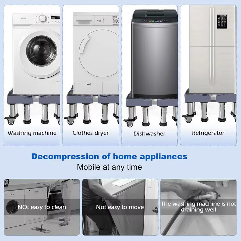 Washer Stand Adjustable Washer Pedestal Multi-Functional Mobile Base for Dryer R