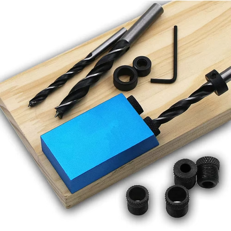 Woodworking Oblique Pocket Hole Locator Jig Kit 15 Degree Angle Drill Guide Set