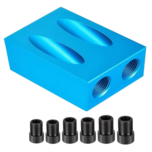 Woodworking Oblique Pocket Hole Locator Jig Kit 15 Degree Angle Drill Guide Set