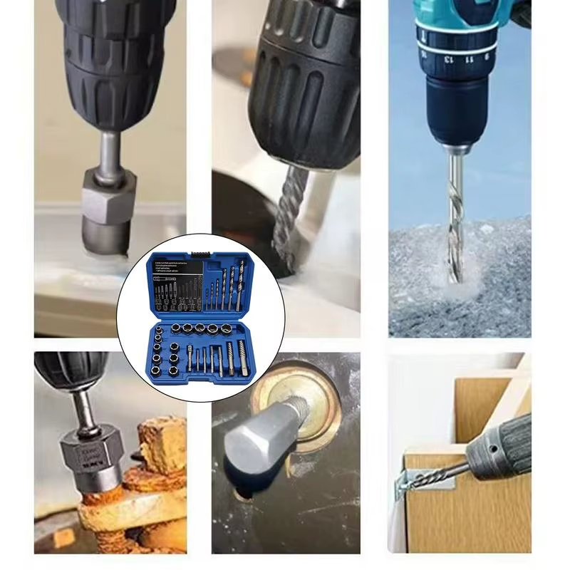 Rusted Damaged Screw Extractor Hand Tools Accessory Bolt Nut Remover 26Pcs/Set C