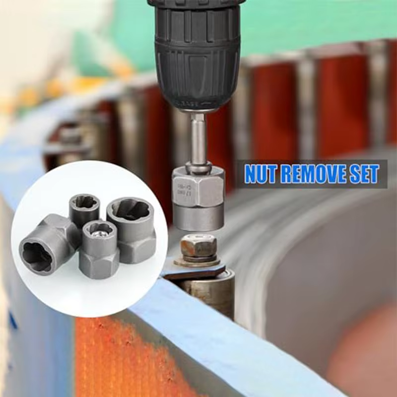 Rusted Damaged Screw Extractor Hand Tools Accessory Bolt Nut Remover 26Pcs/Set C