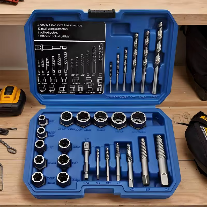 Rusted Damaged Screw Extractor Hand Tools Accessory Bolt Nut Remover 26Pcs/Set C