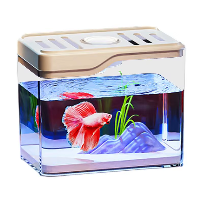 Lightweight Sturdy Fish Tank Bowl Desktop Fish Bowl Room Decor Features Colorful