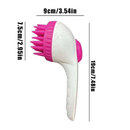 Dog Shampoo Brush Puppy Scalp Exfoliator Massager Long Handle Press Shampoo Brus
