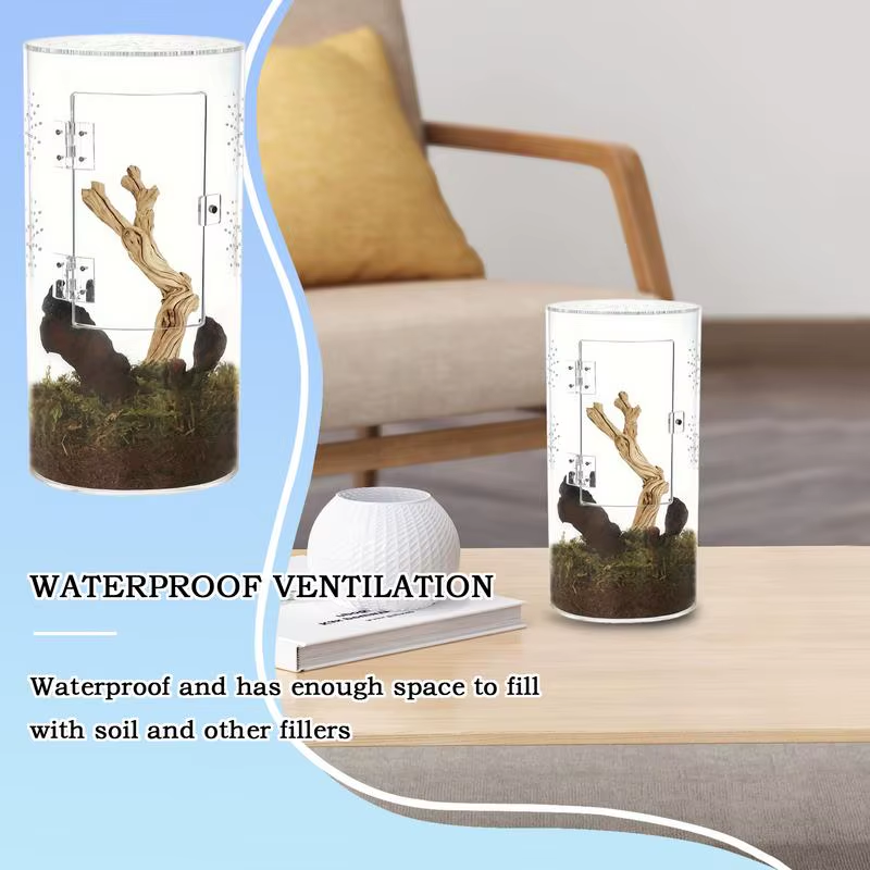 Jumping Spider Enclosure Arboreal Reptile Acrylic Tank Waterproof Reptile Enclos