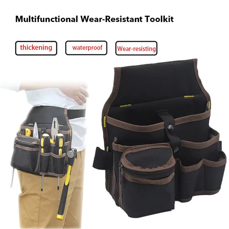 Multifunctional Tool Storage Bag Pouch Belt Electrician Toolkit Drill Waist Bag