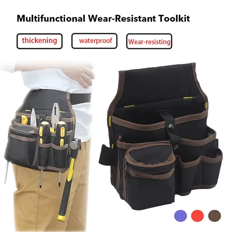 Multifunctional Tool Storage Bag Pouch Belt Electrician Toolkit Drill Waist Bag