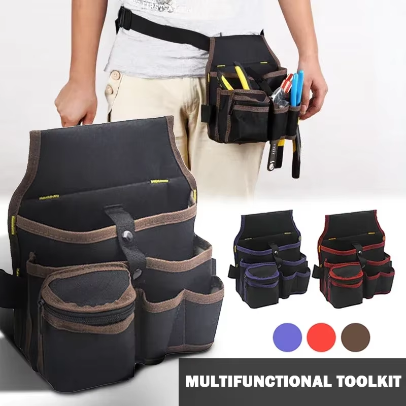 Multifunctional Tool Storage Bag Pouch Belt Electrician Toolkit Drill Waist Bag