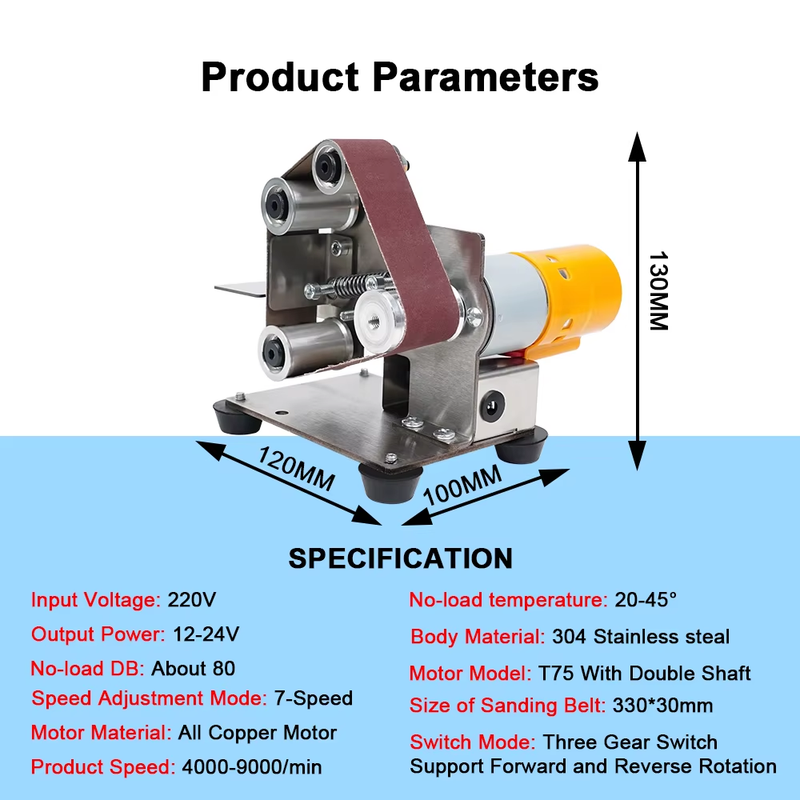 Mini Belt Grinding Machine Tool Sharpening Machine Sanding Grinding Electric San