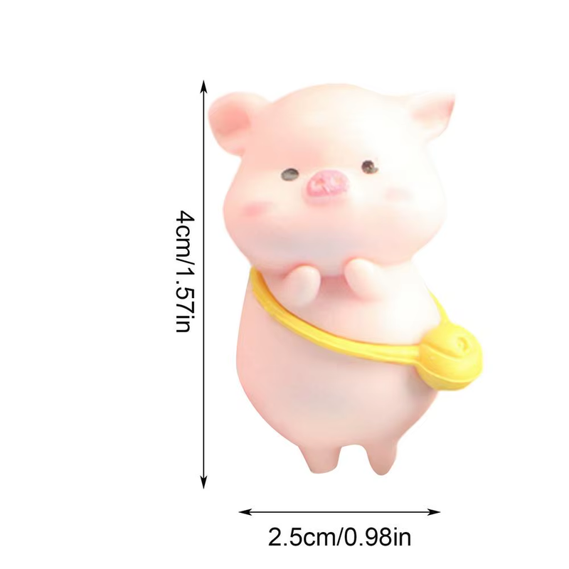 Miniature Resin Pig Cake Toppers Water Resistant Multi-Purpose Vivid Cute Pig Fi