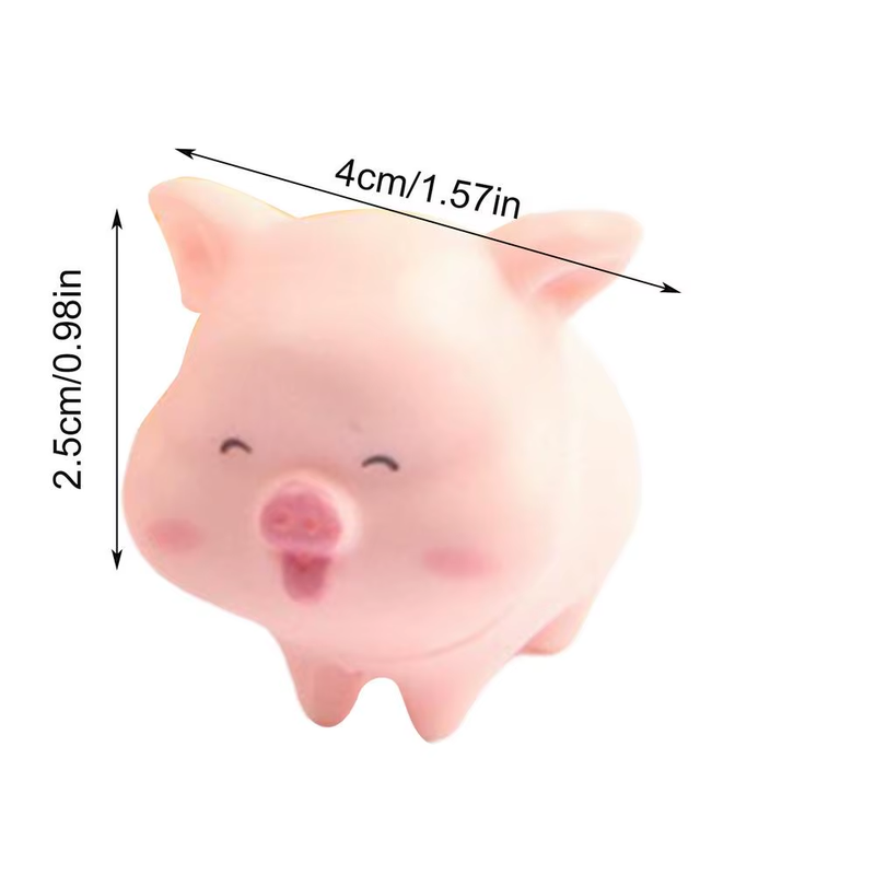 Miniature Resin Pig Cake Toppers Water Resistant Multi-Purpose Vivid Cute Pig Fi