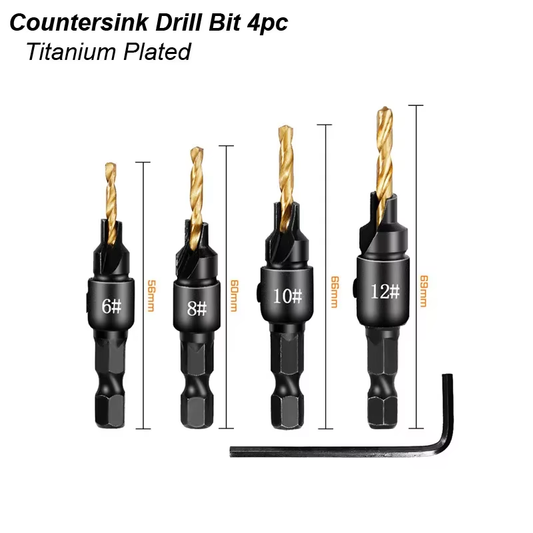 Conical Drill Bit Countersink Woodwork Pilot Holes HSS Universal Counterbore Cut