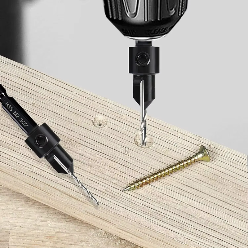 Conical Drill Bit Countersink Woodwork Pilot Holes HSS Universal Counterbore Cut