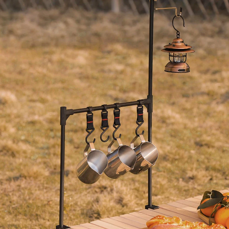 Camping Storage Bracket with Hook Picnic Tableware Rack Multifunction Tableware