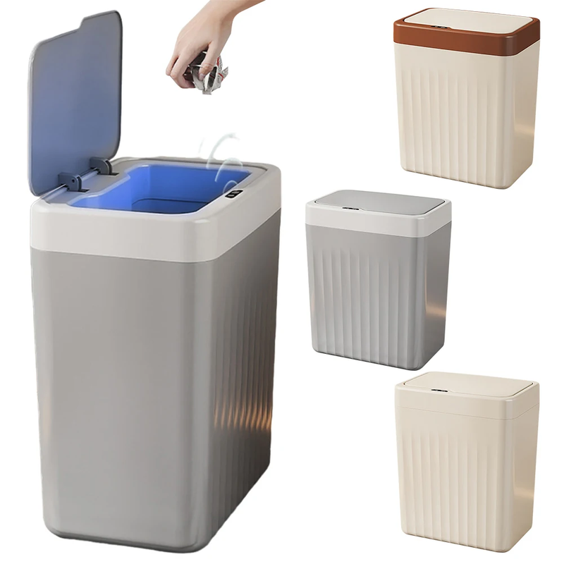 Hands Free Garbage Bucket Waterproof Sealed Garbage Can Battery Powered Touchles