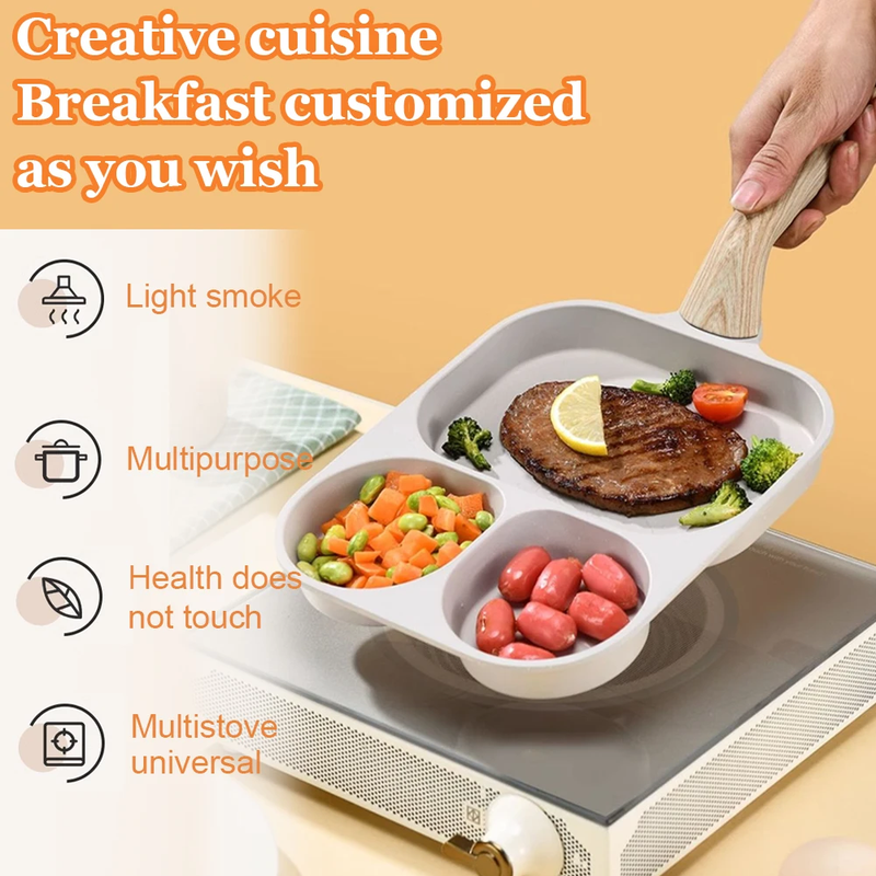 3 in 1 Egg Frying Pan for Breakfast Pancake Burger Sandwiches Nonstick Easy Clea