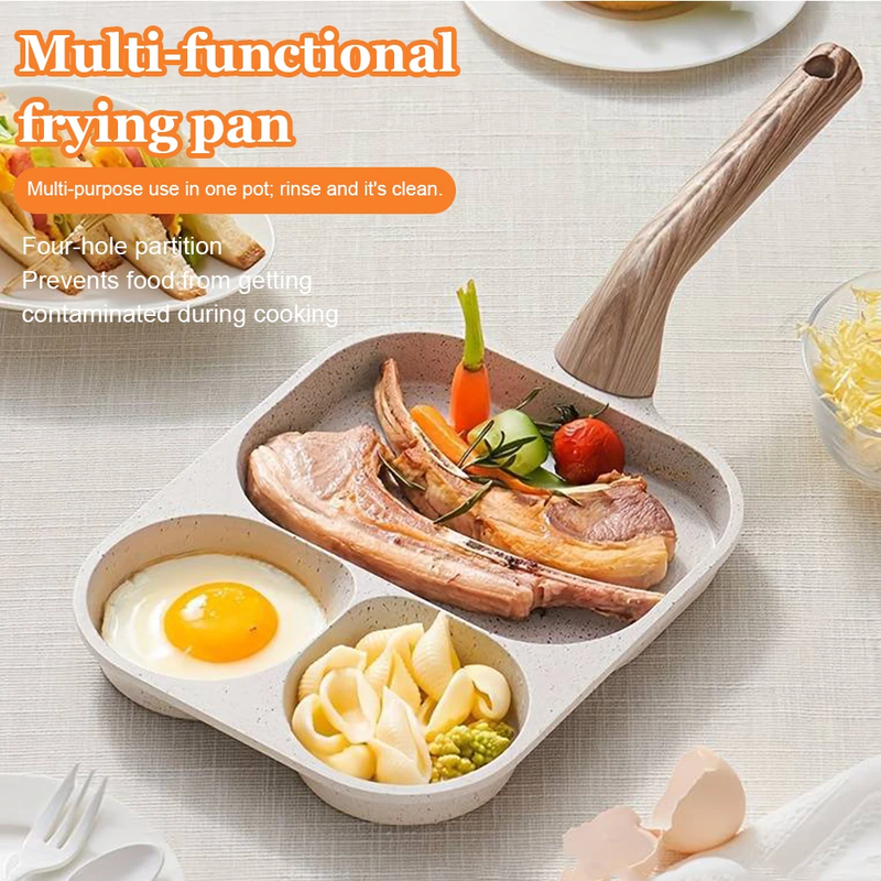 3 in 1 Egg Frying Pan for Breakfast Pancake Burger Sandwiches Nonstick Easy Clea