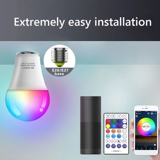 LED Wifi Smart Light E27 Bulb Head RGBCW Color Voice Lamp for Home Decoration