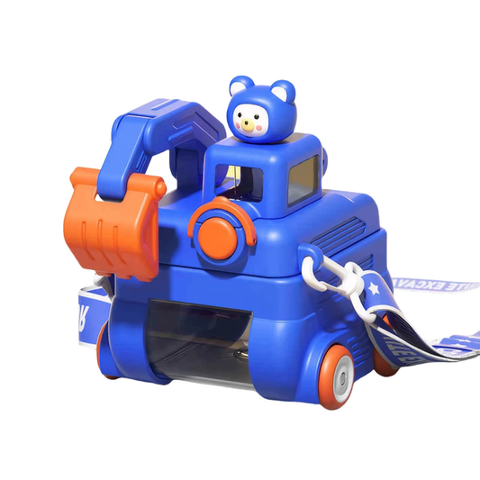 500ML Cartoon Excavator Water Cup Large Capacity Creative Plastic Mug Leakproof