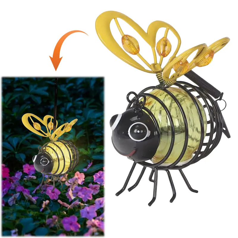 Solar Iron Insect Statue with LED Fairy Light Solar Fairy Lights Outdoor Hanging