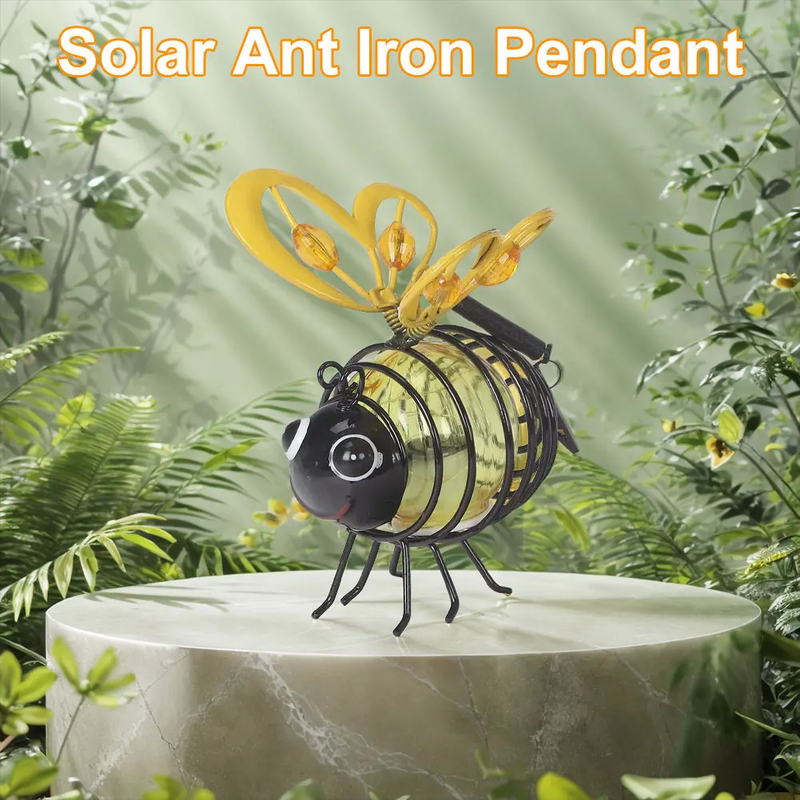 Solar Iron Insect Statue with LED Fairy Light Solar Fairy Lights Outdoor Hanging