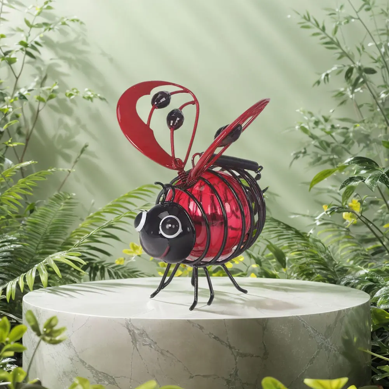Solar Iron Insect Statue with LED Fairy Light Solar Fairy Lights Outdoor Hanging