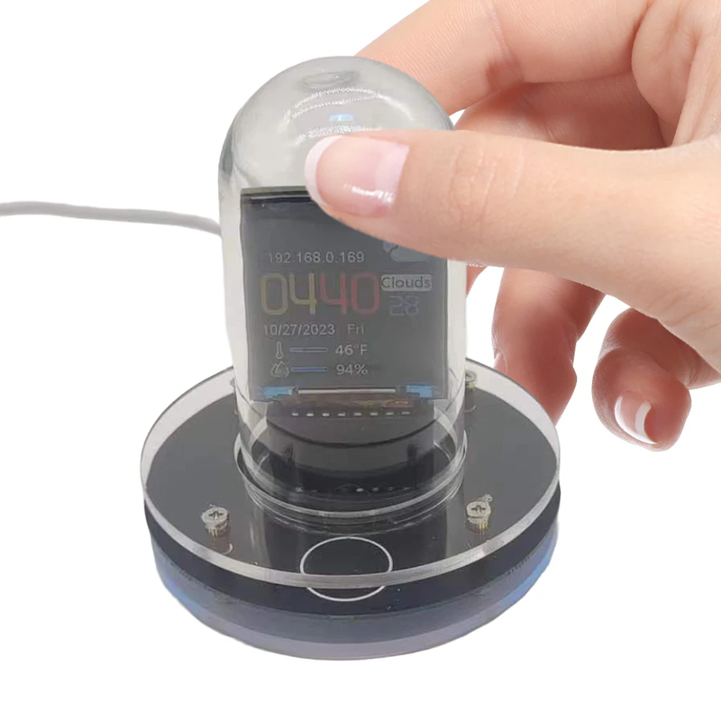 Smart Wifi Glow Tube Clock Weather Station Multi-Function Glow Tube Clock Decora