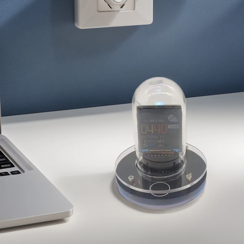 Smart Wifi Glow Tube Clock Weather Station Multi-Function Glow Tube Clock Decora