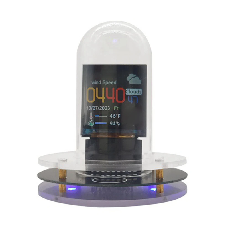 Smart Wifi Glow Tube Clock Weather Station Multi-Function Glow Tube Clock Decora