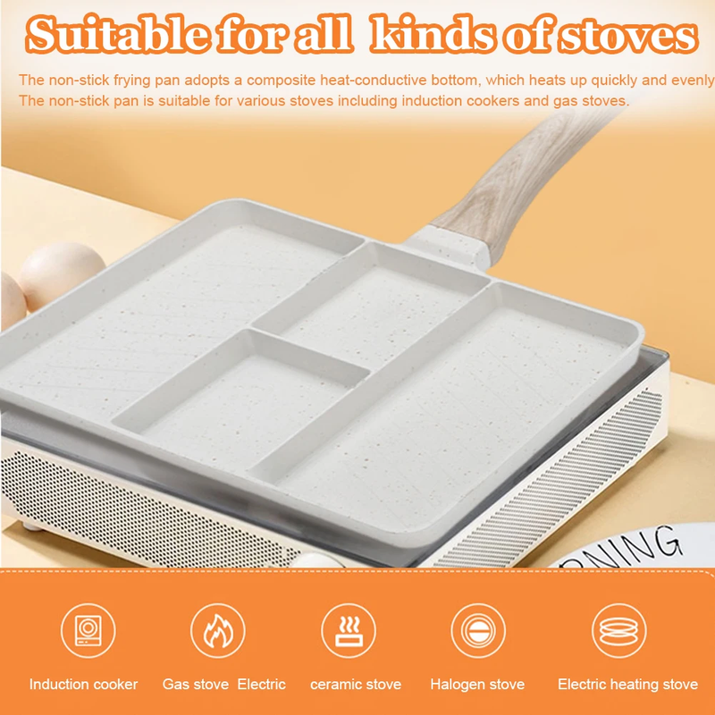 Four-Cup Eggs Medical Stone Omelet Pans Alloy Breakfast Mcmuffin Egg Making Pan