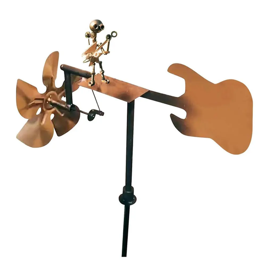 Outdoor Wind Sculpture Handmade Guitar Windmill Wind-Powered Guitar Sculpture fo