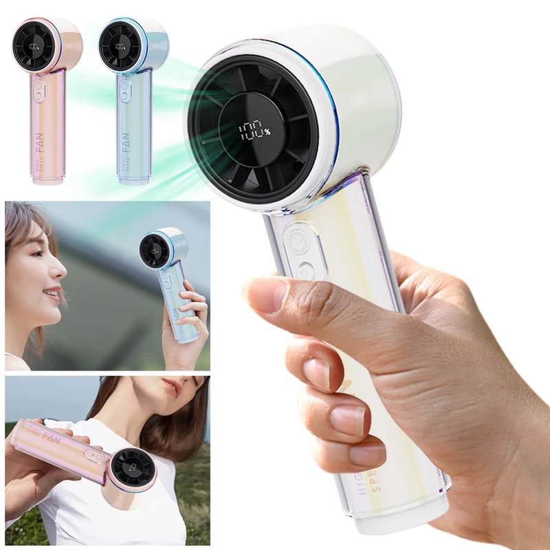 Handheld Fan 3000Mah Rechargeable 100-Level Speed Adjustable Desktop Fan Cooling