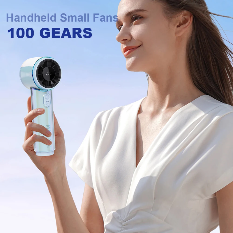 Handheld Fan 3000Mah Rechargeable 100-Level Speed Adjustable Desktop Fan Cooling